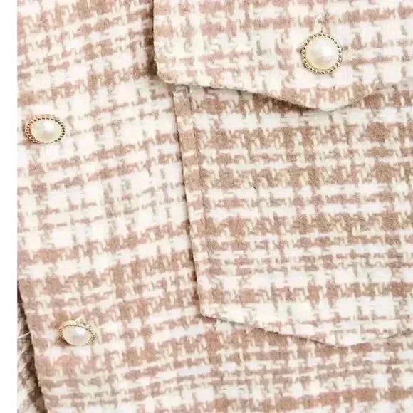FOREVER 21 Faux Pearl Buttoned Tweed Shacket Sz S in EUC worn once no flaws - Picture 2 of 9